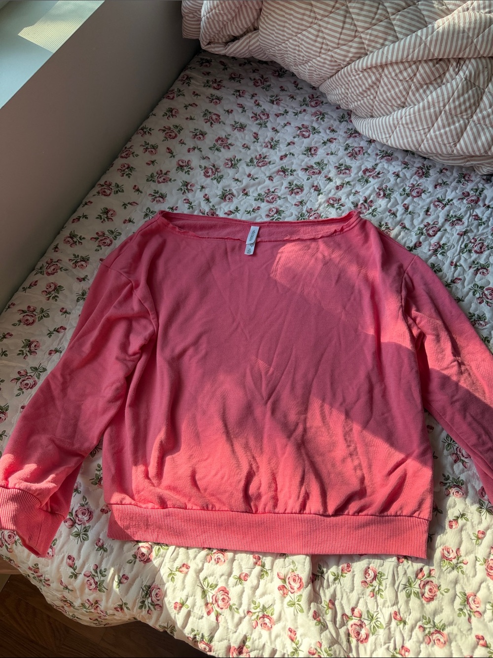 wild fable Coral Off-the-Shoulder fleece long sleeve